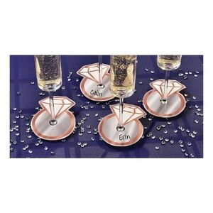 Amazon Diamond-Shaped Glass Markers - Pink and White